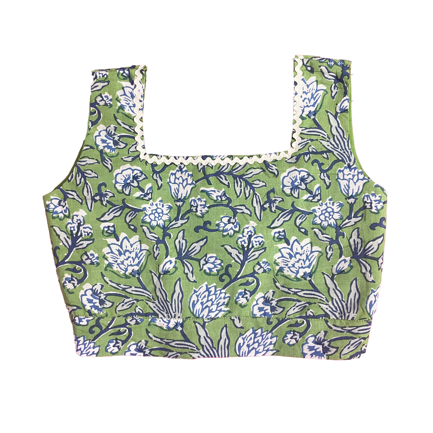 Green Floral Cotton Two Piece Set