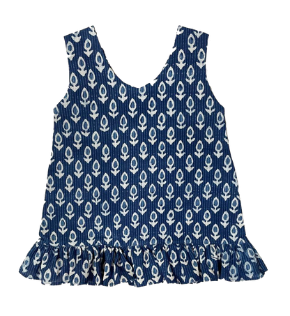 Indigo Batik Print Top