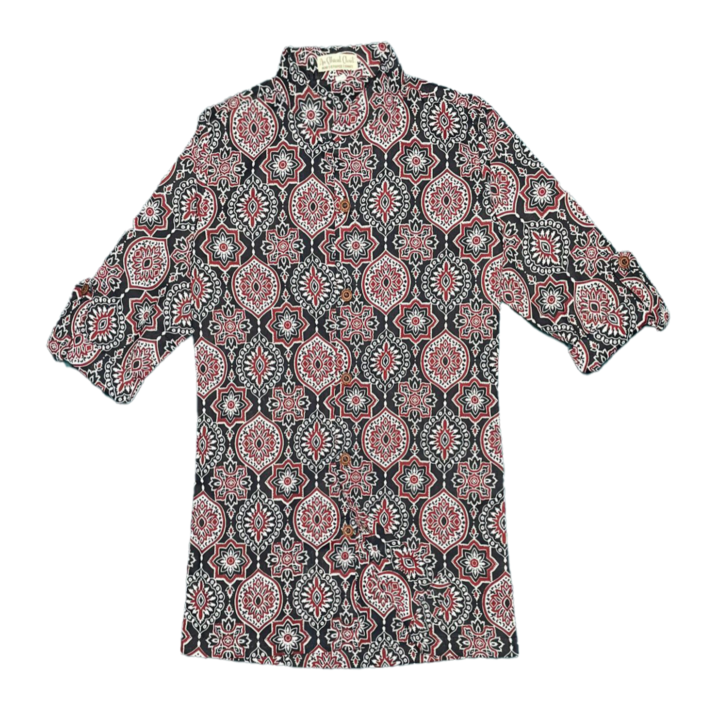 Ajarkh Print Front Open Kurta