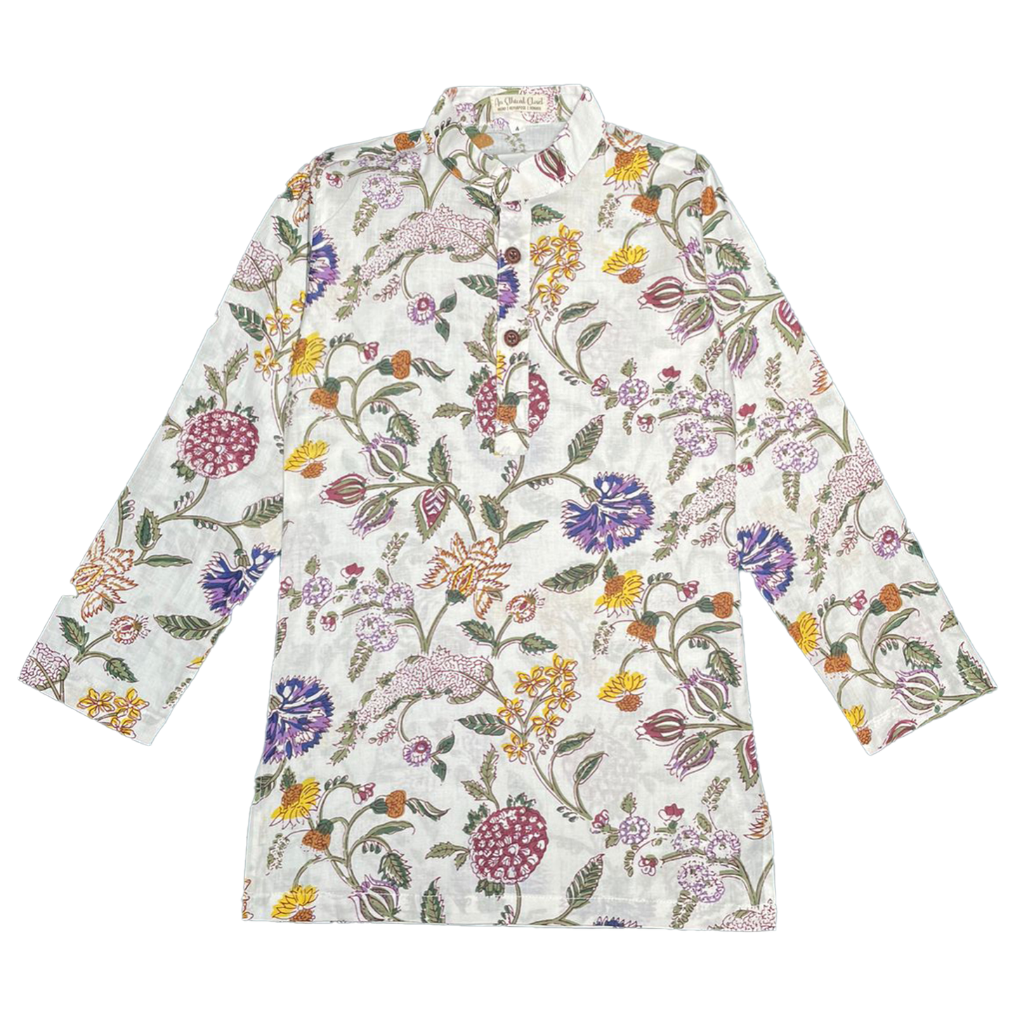 White Floral Print Kurta and Pajama Set